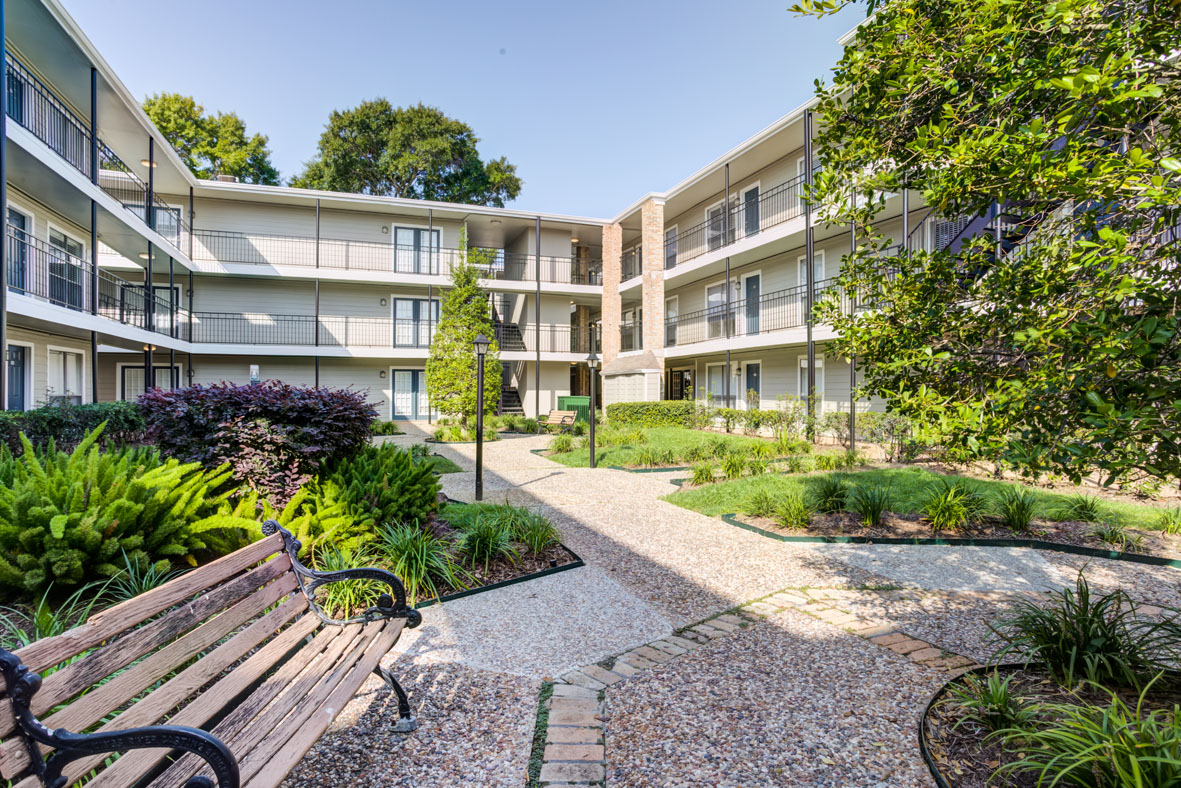 Landscaped courtyard walk