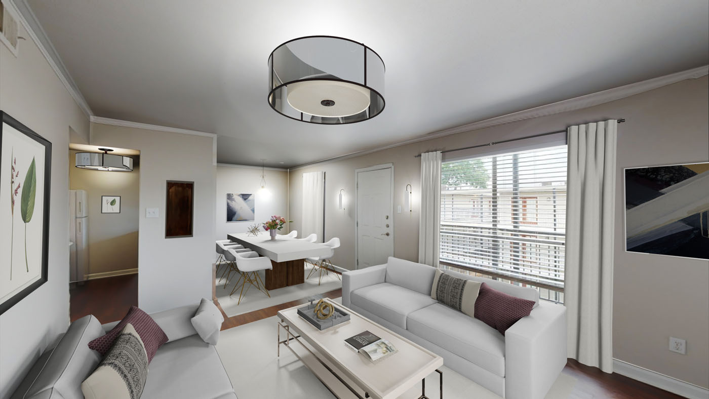 Staged living and dining, typical of Magnolia